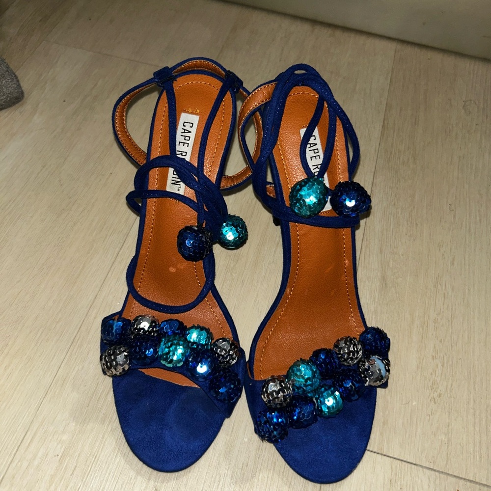 Cape Robbin Blue Sequin Embellished Sandals